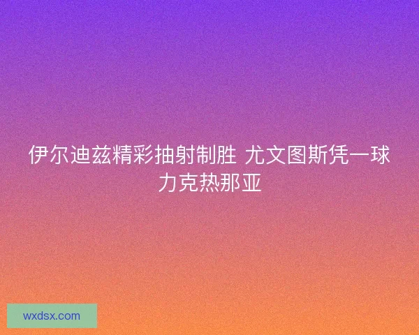 伊尔迪兹精彩抽射制胜 尤文图斯凭一球力克热那亚 伊尔迪兹精彩抽射制胜 尤文图斯凭一球力克热那亚