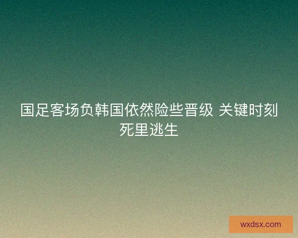 国足客场负韩国依然险些晋级 关键时刻死里逃生