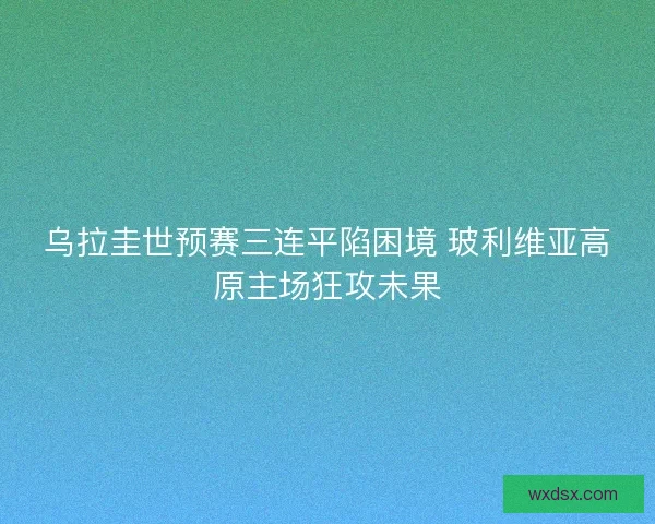 乌拉圭世预赛三连平陷困境 玻利维亚高原主场狂攻未果