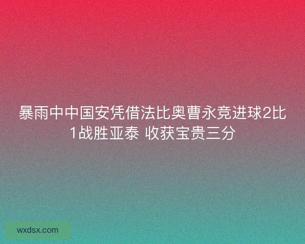 暴雨中中国安凭借法比奥曹永竞进球2比1战胜亚泰 收获宝贵三分